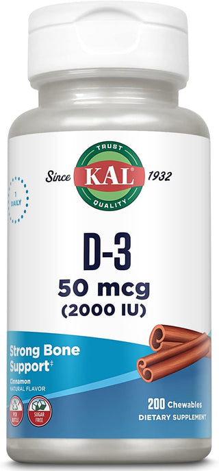 D-3 2000 IU Sugarless-CP  12x  chewable by Kal