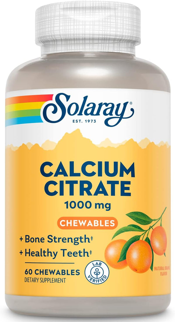 Calcium Citrate 60ct 1000mg chewable Orange by Solaray