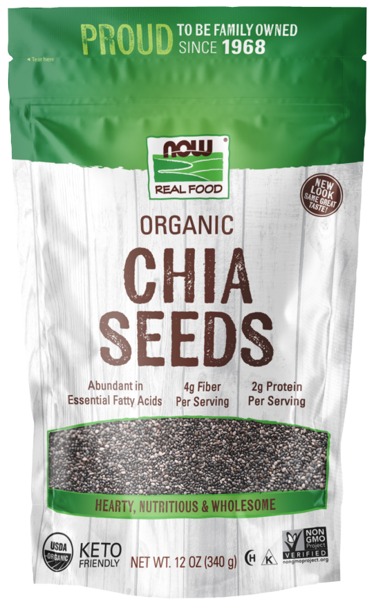 Black Chia Seeds Organic 12 oz by Now Foods - black chia seeds org 12 oz by Now Foods