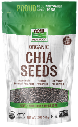 Black Chia Seeds Organic 12 oz by Now Foods - black chia seeds org 12 oz by Now Foods