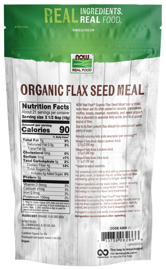 Flax Seed Meal Organic 12 oz by Now Foods