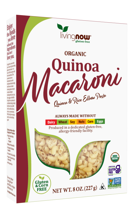 Quinoa Macaroni Pasta Gluten-Free Organic 8oz by Now Foods