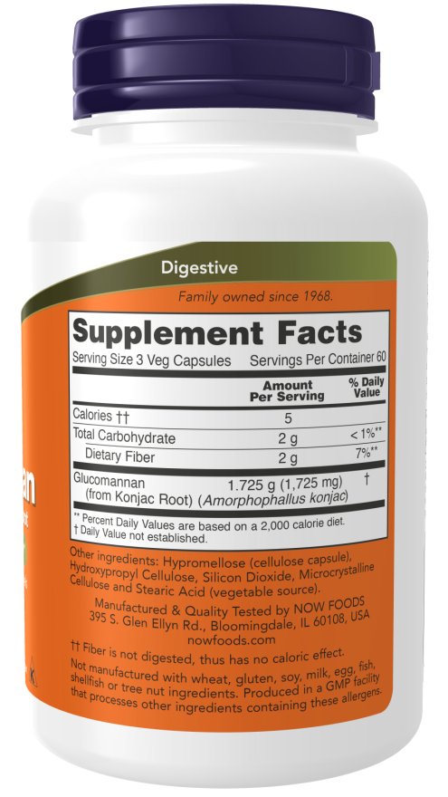 Glucomannan 575mg Capsules - 180 Capsules (NOW Foods)