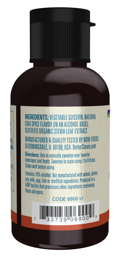 Better Stevia Liquid - Chai Spice 2 fl. oz. by Now Foods