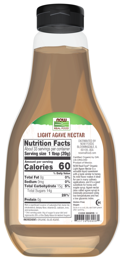 Organic Agave Nectar Light - 23.28 FL OZ (Now Foods)