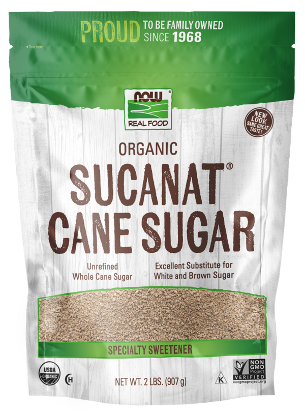 Sucanat Organic Cane Sugar 2lb by Now Foods