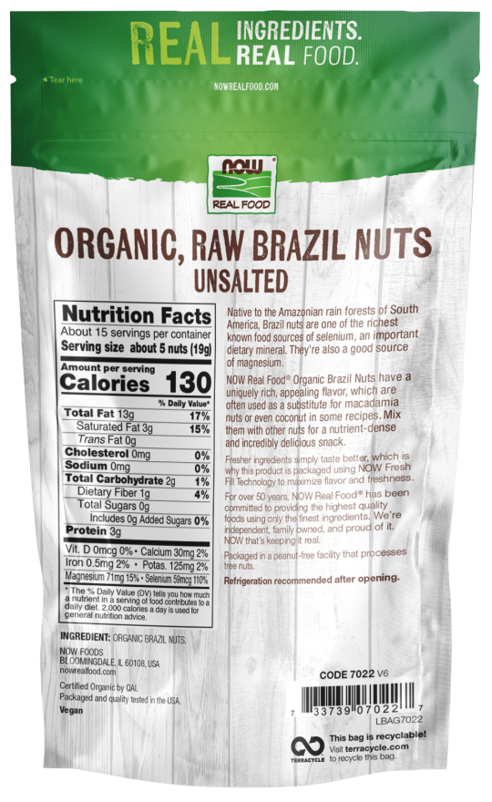 Organic Brazil Nuts, Raw 10 oz. by Now Foods