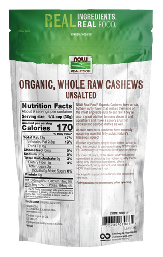 Cashews Raw 10 oz by Now Foods