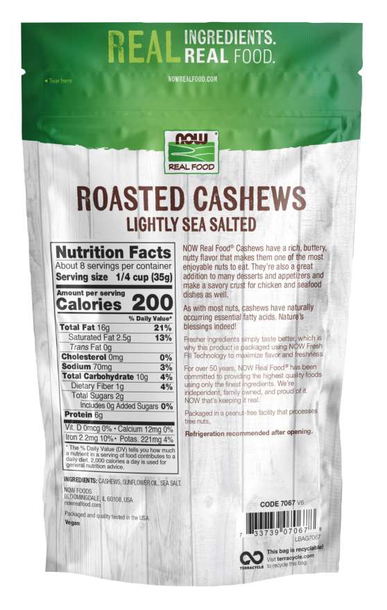 Cashews Roasted & Salted 10 oz by Now Foods