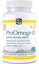 ProOmega-D 1000 mg - 60 Lemon Soft Gels (Nordic Naturals)