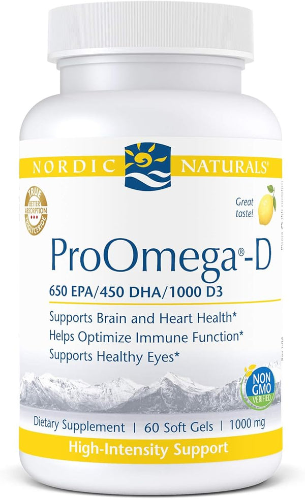 ProOmega-D 1000 mg - 60 Lemon Soft Gels (Nordic Naturals)