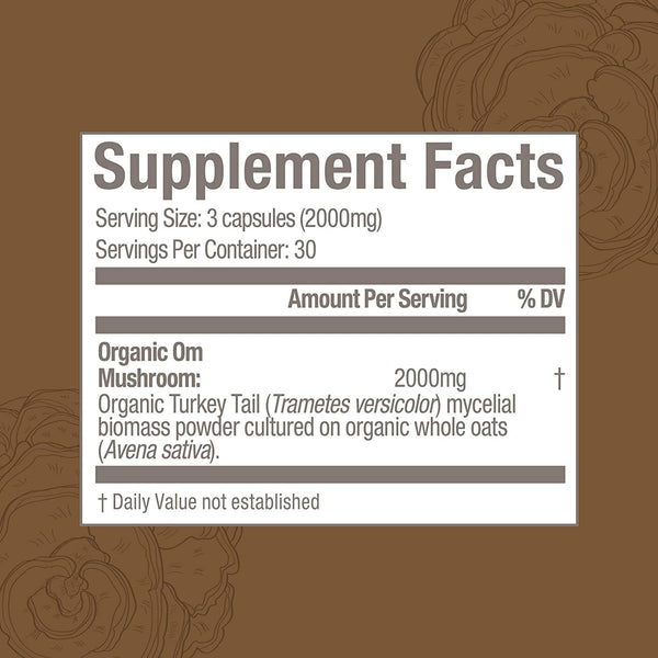 Turkey Tail Mushroom Superfood Capsules - Om Organic Mushroom Nutrition