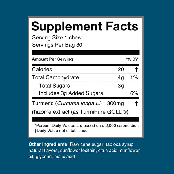 Turmeric Chews Orange Citrus 30 Chews (HumanN)