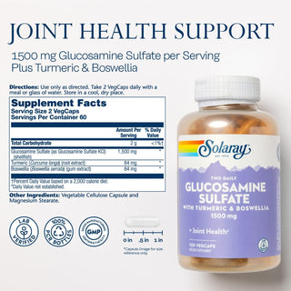 Glucosamine Sulfate w Turmeric & Boswellia 60ct 750mg veg cap by Solaray