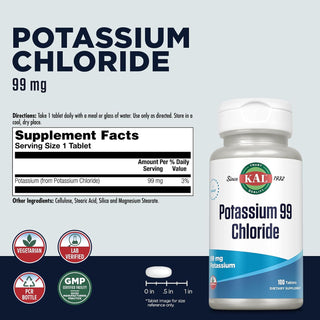 Potassium 99 Chloride  100ct 99mg by Kal