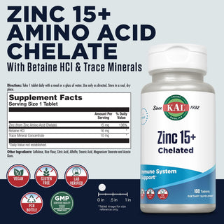 Zinc 15+ Chelated-CP  12x by Kal