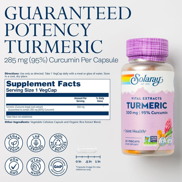 Turmeric Root Extract 60ct 300mg veg cap by Solaray