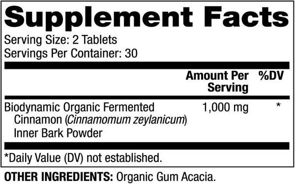 Biodynamic Organic Fermented Cinnamon 60 Tablets by Dr. Mercola