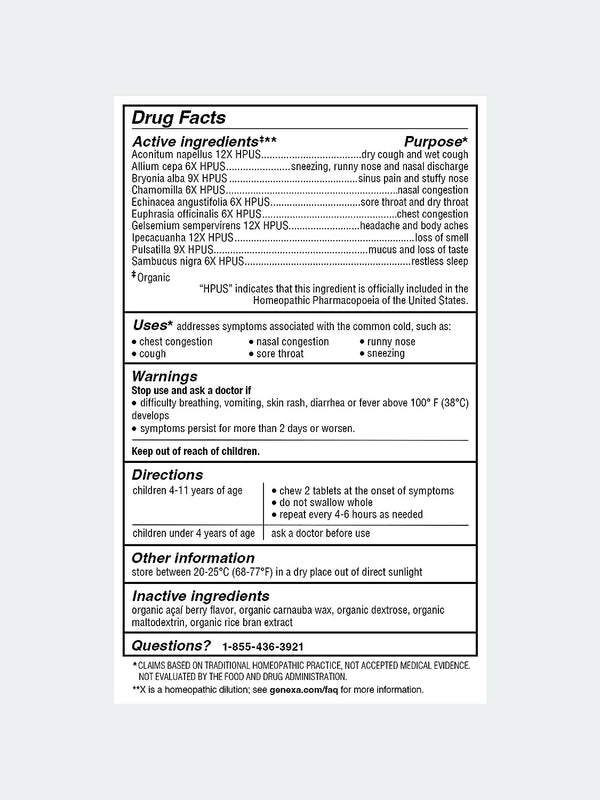 Cold Crush - 60 Chewable Tablets (Genexa )