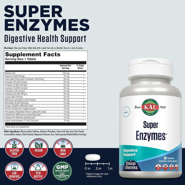 Super Enzymes  60ct by Kal