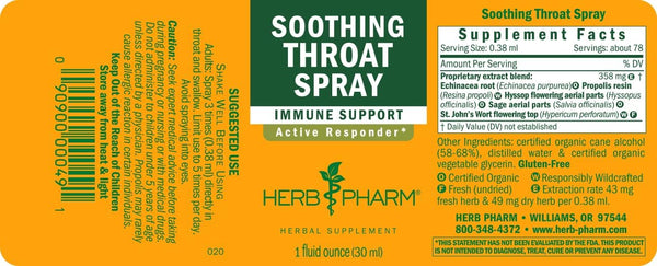 Soothing Throat Spray - 1 FL OZ (Herb Pharm)