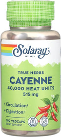 Cayenne 40,000 Heat Units 100ct 515mg veg cap by Solaray