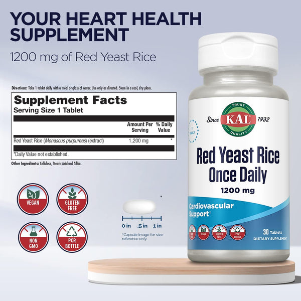 Red Yeast Rice OD 30ct 1200mg by Kal