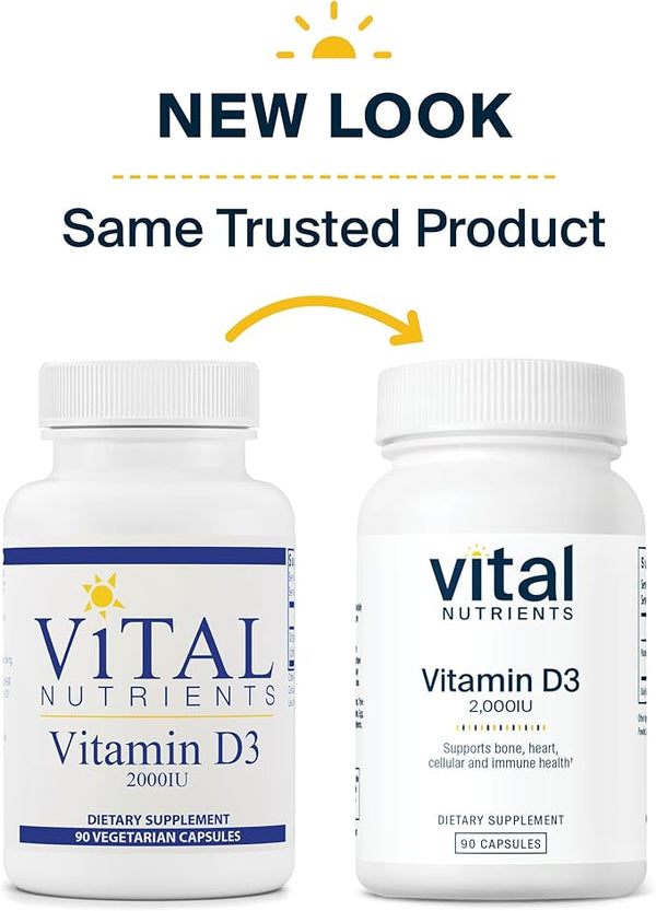 Vitamin D3 2,000IU - 90 Capsules (Vital Nutrients)