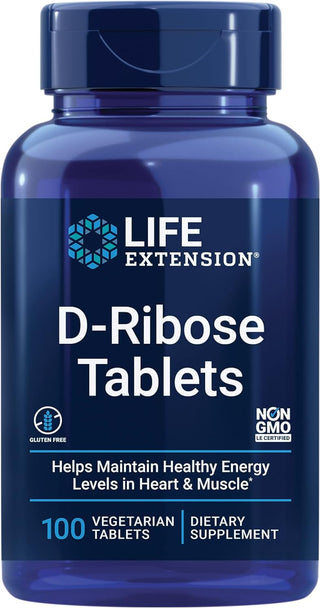 D-Ribose Tablets - 100 Vegetarian Tablets (Life Extension)