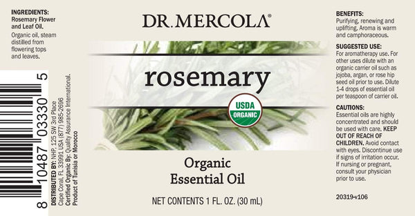 Organic Rosemary Essential Oil - Food Grade 1 oz. by Dr. Mercola