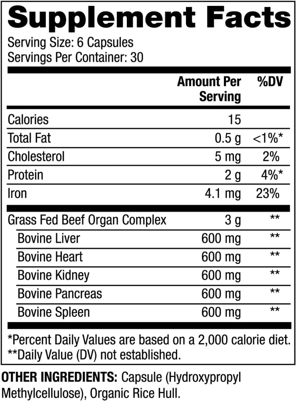 Grass Fed Beef Organ Complex 180 Capsules by Dr. Mercola by Dr. Mercola