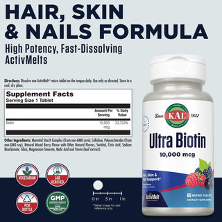 Ultra Biotin  90ct 10000mcg by Kal