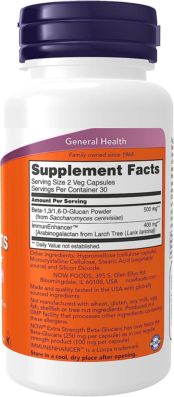 Beta-Glucans w/ImmunEhancer - 60 Capsules (NOW Foods)