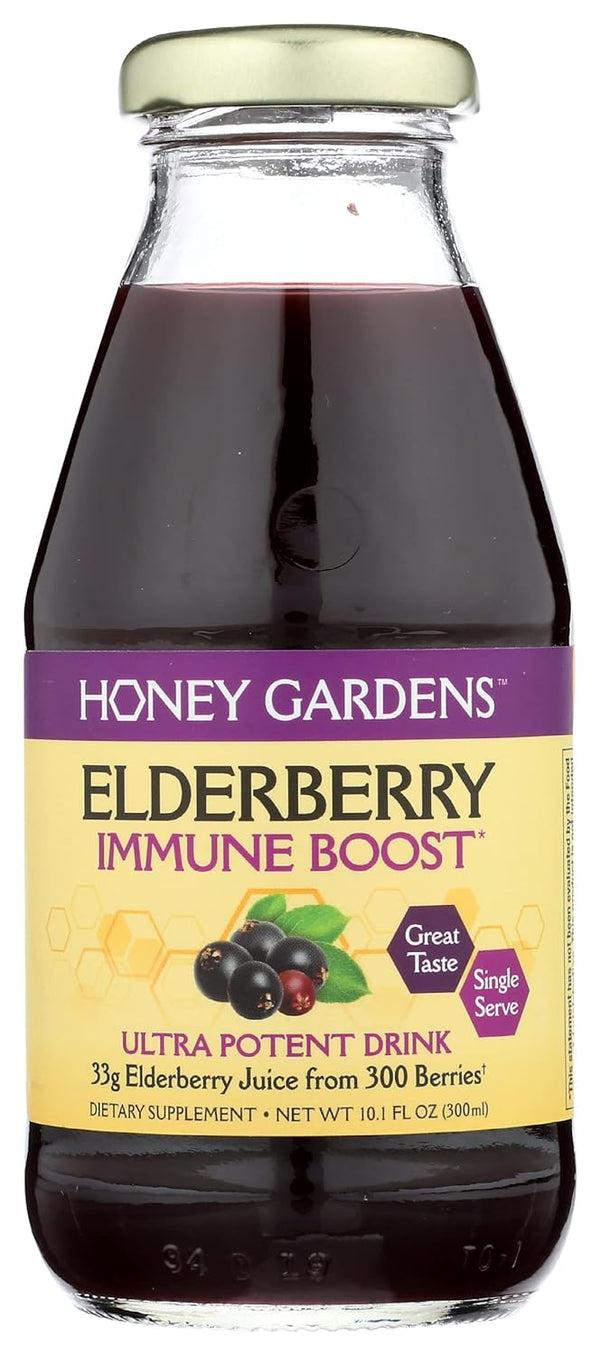 Elderberry Immune Drink, Liquid, Elderberry (MasterPack/2 Boxes) 10oz 8x10oz by Honey Gardens