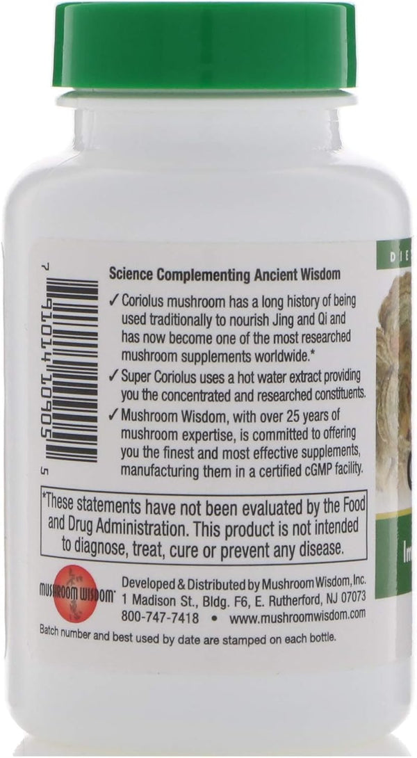 Super Coriolus - 120 Tablets (Mushroom Wisdom)