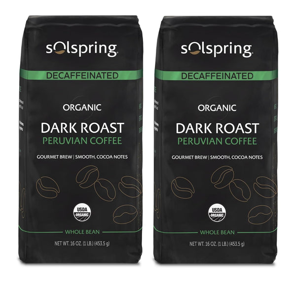 Solspring® Organic Peruvian Dark Roast Decaf Coffee 1lb Bag by Dr. Mercola