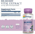 Bilberry 36% Anthocyanosides 120ct 42mg veg cap by Solaray