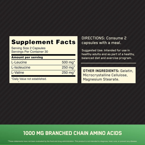 BCAA 1000 CAPS - 200 Capsules (Optimum Nutrition)