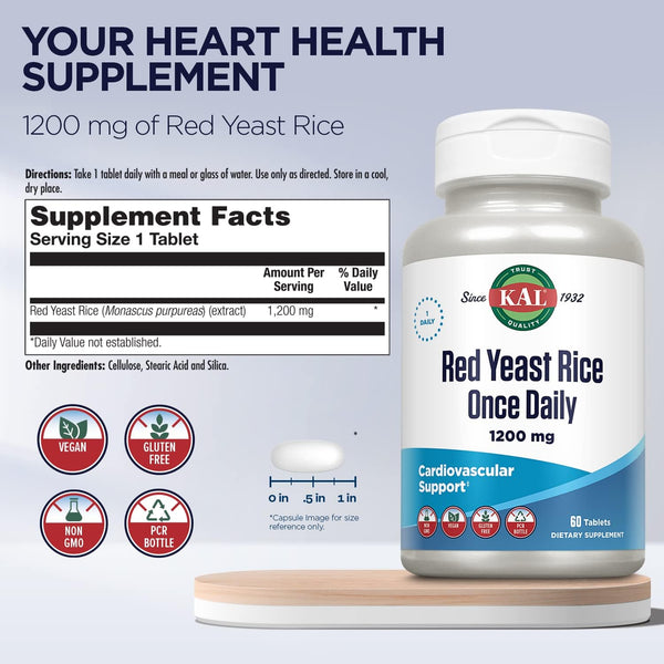 Red Yeast Rice OD 60ct 1200mg by Kal