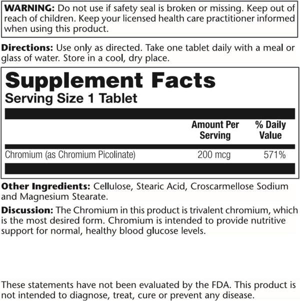 Chromium Picolinate 100ct 200mcg by Solaray