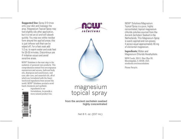 Magnesium Topical Spray - 8 FL OZ (NOW Personal Care)