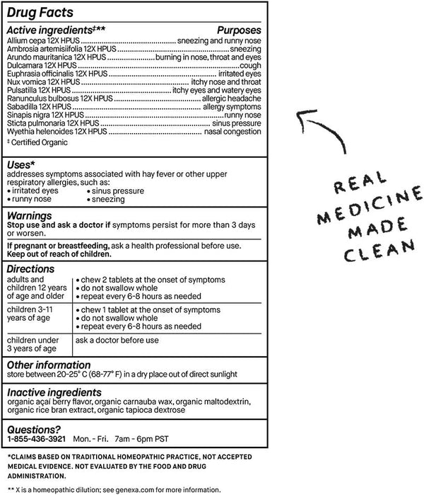 Allergy Care - 60 Chewable Tablets (Genexa)