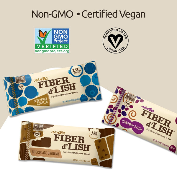 Fiber dLish - Chocolate Brownie - 16 bars NuGo Nutrition