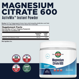 Magnesium Citrate 600  7.9oz  fine Unflavored by Kal