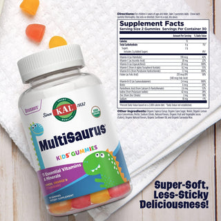 MultiSaurus  60ct  gummy Lemon Orange Strawberry by Kal