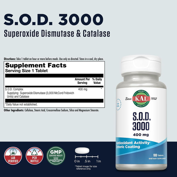 SOD 3000  100ct 400mg by Kal