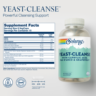 Yeast Cleanse™ w Caprylic Acid, Pau D'Arco & Grapefruit 90ct  capsule by Solaray