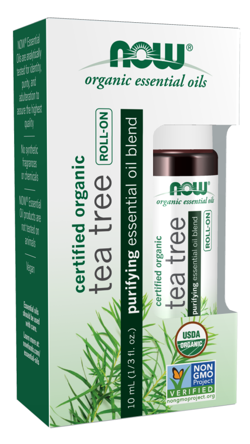 Organic Tea Tree Essential Oil Roll-On 10 ml by Now Foods