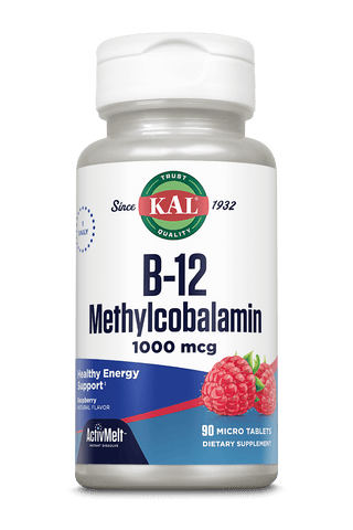 B-12 Methylcobalamin 1000 mcg ActivMelt Instant Dissolve Tablets Raspberry 90ct by KAL