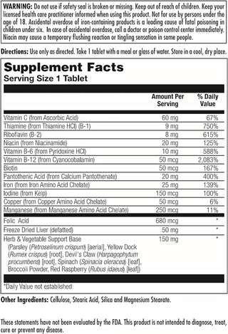 Iron Complex +  100ct 25mg by Kal